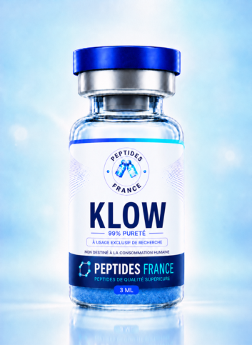 Flacon de KLOW lyophilise, melange GHK-Cu BPC-157 TB-500 KPV — Peptides France