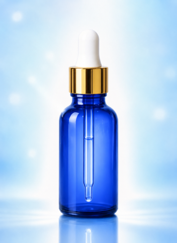 flacon en verre bleu cobalt