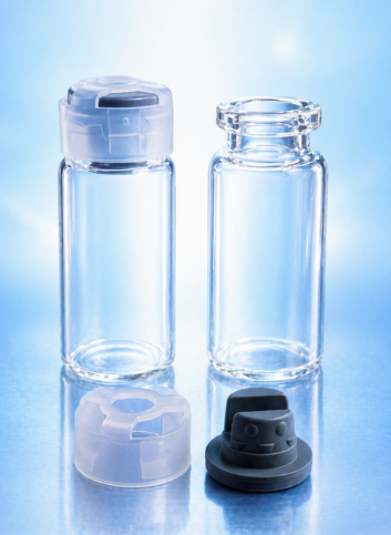 fiole en verre refermable