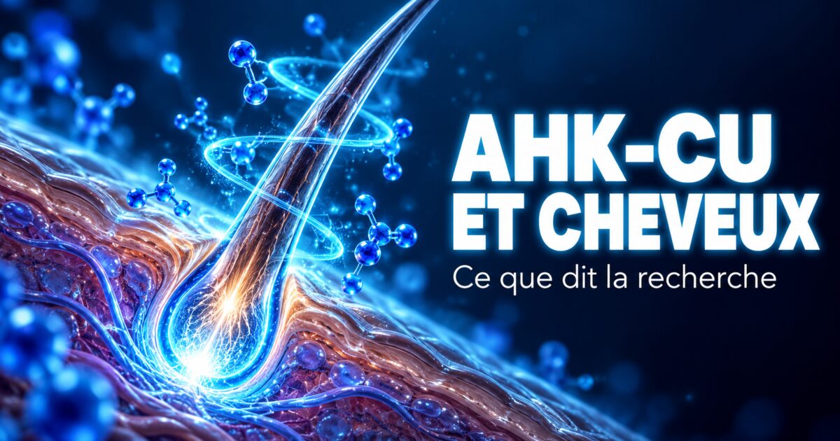 AHK-Cu et follicule pileux : un follicule lumineux entouré de peptides de cuivre