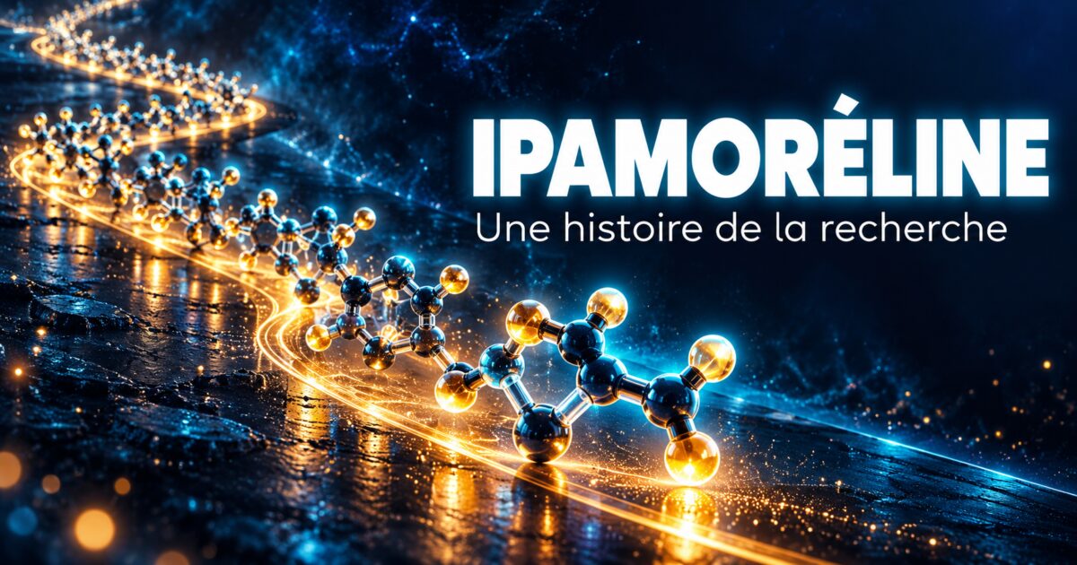 Histoire de l'ipamoréline : frise lumineuse de molécules qui évoluent dans le temps