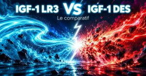 IGF-1 LR3 vs IGF-1 DES : une longue traînée lumineuse face à un éclair bref et intense