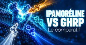 Ipamoréline vs GHRP : quatre molécules lumineuses de couleurs différentes face à un même récepteur