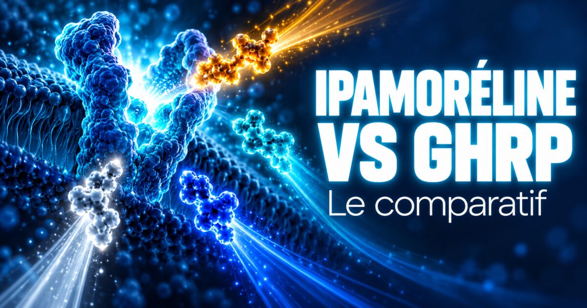 Ipamoréline vs GHRP : quatre molécules lumineuses de couleurs différentes face à un même récepteur