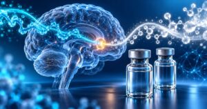 Rétatrutide et cagrilintide : deux flux moléculaires convergeant vers le centre de la satiété d'un cerveau translucide